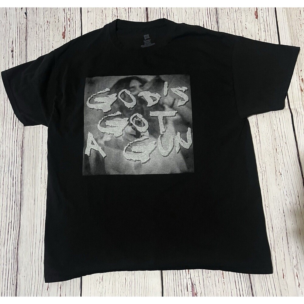 God’s Got A Gun T Shirt Graphic Rap Hip Hop OOAK Rare HTF Size XL Custom?